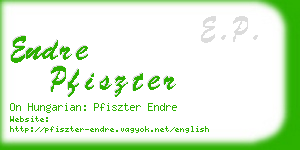 endre pfiszter business card